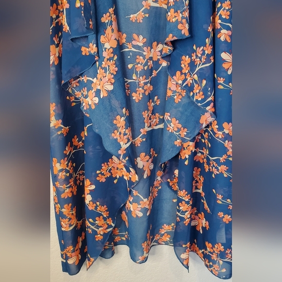 💚5/$25 LulaRoe Cherry Blossom Floral Sheer Kimono Duster Open Front Cardigan - Picture 4 of 7
